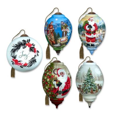 neqwa art hand painted glass orchard cardinals ornamen