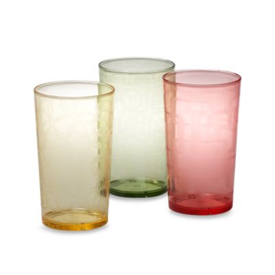 and bath tumblers beyond bed at Ounce Etched of Tumblers 24 6)  Bath  (Set Bed Colored