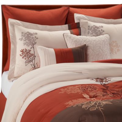 spice bedding comforter ensemble jacklyn bed beyond bath sets rust bedbathandbeyond king bedroom queen brown pillows linen check lol block