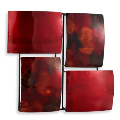 Red 4-Rectangle Metal Wall Art - Bed Bath & Beyond