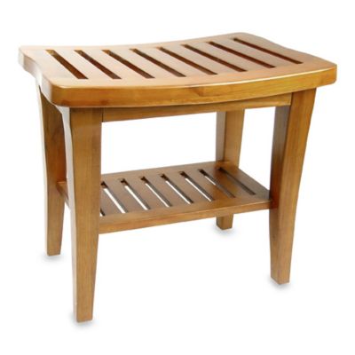 Teak Wood Shower Bench  Bed Bath \u0026 Beyond