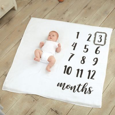 Mud Pie® Monthly Milestone Blanket in White - buybuy BABY