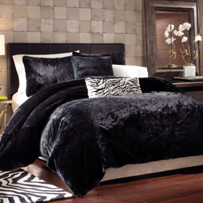 Black Panther Faux Fur Duvet Cover Set - Bed Bath & Beyond