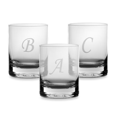 Mikasa Monogrammed 14-Ounce Double Old Fashioned Glasses - Bed Bath ...