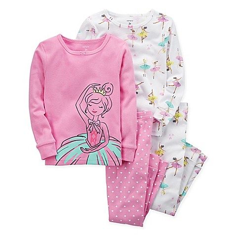 carter's® 4-Piece Ballerina Snug-Fit Pajama Set in Pink - Bed Bath & Beyond