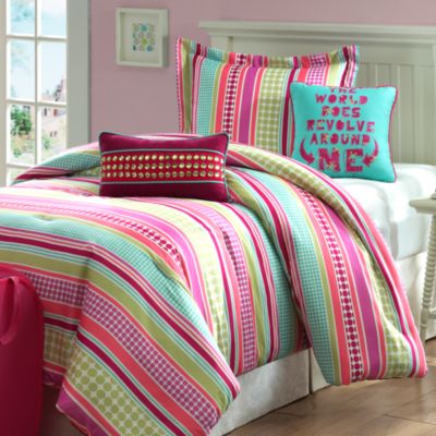 Stipple Stripe Pink Comforter Set - Bed Bath & Beyond