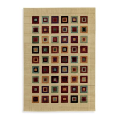 Shaw Impressions Collection Grid Block Multicolor Rectangle Rugs