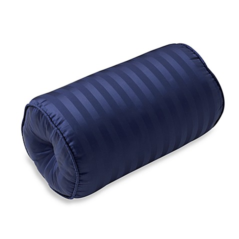 Wamsutta Damask Stripe Bolster Throw Pillow in Navy - Bed Bath & Beyond