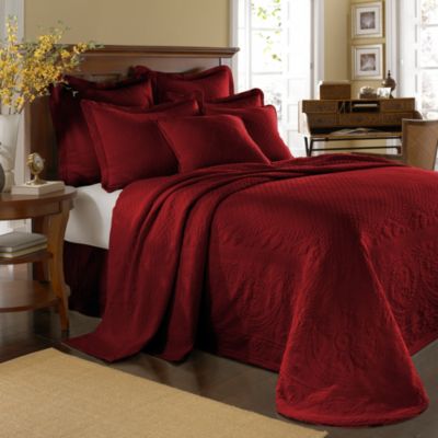 king charles matelasse bedspread in scarlet  bed bath