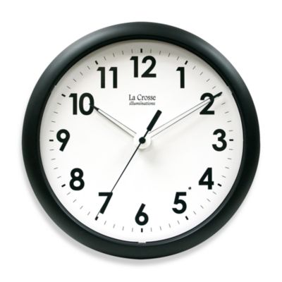 La Crosse Technology 10-Inch Analog Black Wall Clock with Illuminated ...