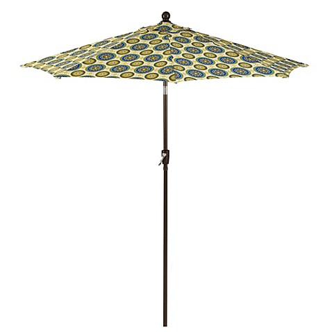 9-Foot Round Collar-Tilt Market Umbrella in Bindis Blue - Bed Bath & Beyond