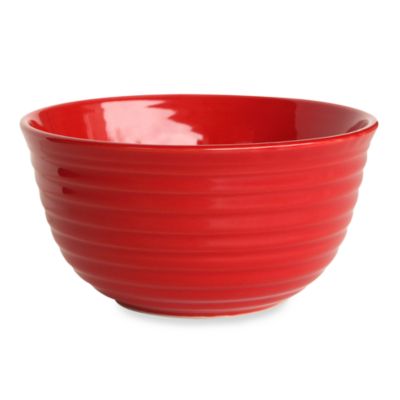 Buy Q Lifestyles Ridge 6-Inch Cereal Bowl in Red (Set of 6) from Bed ...