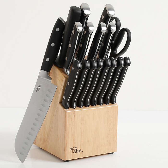 Juego de cuchillos Our Table™ con triple remache y base, 18 piezas