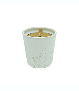 Vela en vaso de cerámica Bee & Willow™ Glazed Chestnut color blanco