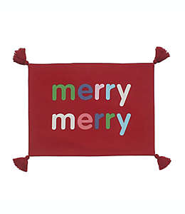 Mantel individual de algodón H for Happy™ Merry Merry color rojo