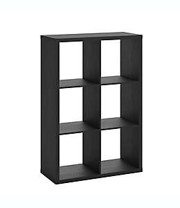 Mueble organizador Squared Away™ de 6 compartimentos color negro