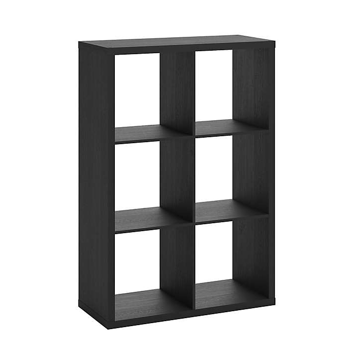 Mueble organizador Squared Away™ de 6 compartimentos en negro