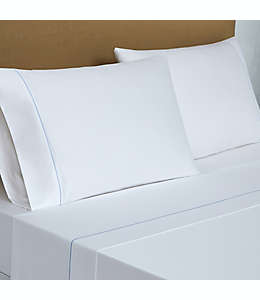 Set de sábanas queen de algodón Everhome™ de 800 hilos color blanco/cielo