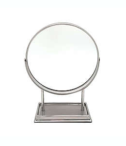 Espejo de tocador de acero inoxidable The Threadery™ con aumento de 5x color cromo