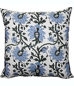 Cojín decorativo cuadrado de poliéster Everhome™ Floral color azul