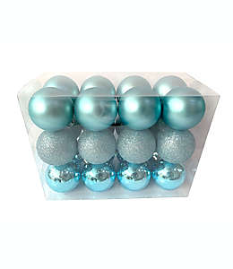 Esferas de plástico H for Happy™ color azul claro, 24 piezas