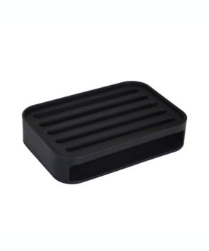 Jabonera con rejilla de drenaje de plástico Simply Essential™ color negro