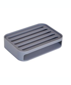 Jabonera con rejilla de drenaje de plástico Simply Essential™ color gris