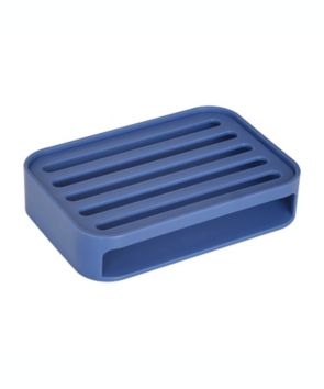 Jabonera con rejilla de drenaje de plástico Simply Essential™ color azul marino