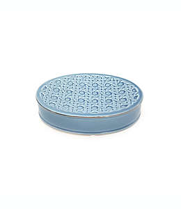 Jabonera de cerámica Everhome™ Cane color azul