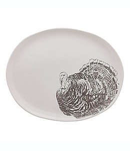 Platón de cerámica Bee & Willow™ Turkey Motif de 50.8 cm color blanco