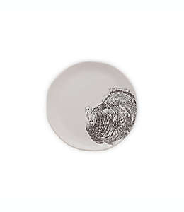 Set de platos para entrada de cerámica Bee & Willow™ Turkey Motif color blanco, 4 piezas