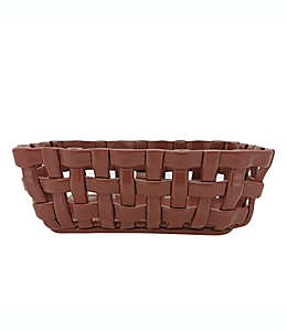 Canasta para pan de cerámica Bee & Willow™ con diseño tejido color terracota