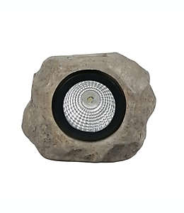 Lámpara solar de poliresina Simply Essential™ con diseño de roca en gris