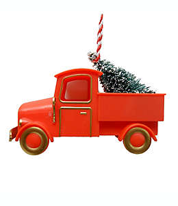 Adorno navideño para colgar H for Happy™ con forma de camión color rojo