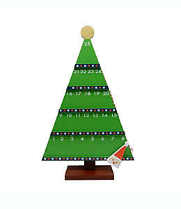 Calendario de Adviento de madera H for Happy™ de árbol de Navidad color verde