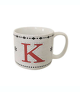 Taza de cerámica Bee & Willow™ con letra “K” de 473.17 mL color blanco
