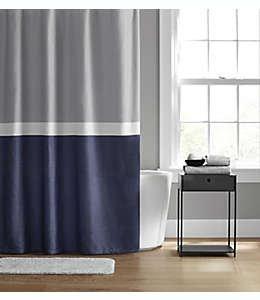Cortina de baño de poliéster Simply Essential™ de 1.82 x 1.82 m color azul/gris