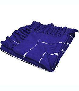 Frazada de algodón Everhome™ con diseño a rayas color azul profundo
