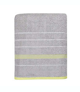 Toalla de medio baño de algodón Simply Essential™ a rayas color plata/verde lima