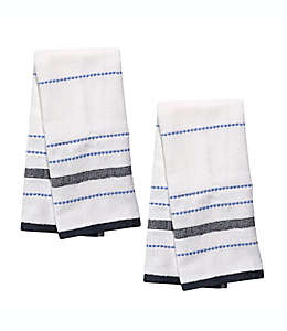 Set de toallas para manos de algodón Simply Essential™ a rayas color azul marino/blanco, 2 piezas