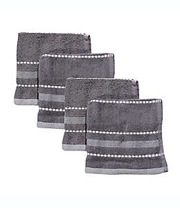 Set de toallas faciales de algodón Simply Essential™ color azul sombra, 4 piezas