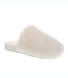 Pantuflas para mujer M de poliéster Nestwell™ Fur Fleece color blanco coco, talla 24-25