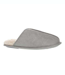 Pantuflas para hombre CH de poliéster Nestwell™ Suede color gris, talla 25-26