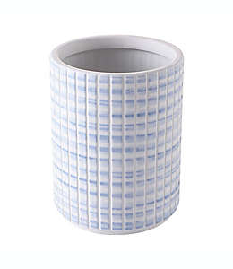 Bote de basura de cerámica UGG® Ombre Ribs color azul