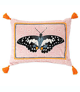 Cojín decorativo rectangular Novogratz by Utica® Butterfly color salmón