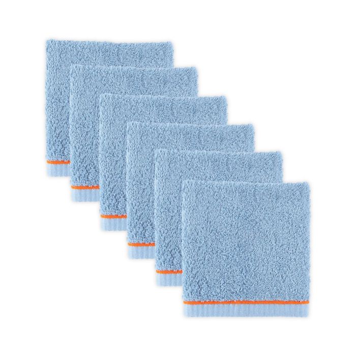 Set de toallas faciales Novogratz by Utica® Waverly Tile color azul, 6  piezas