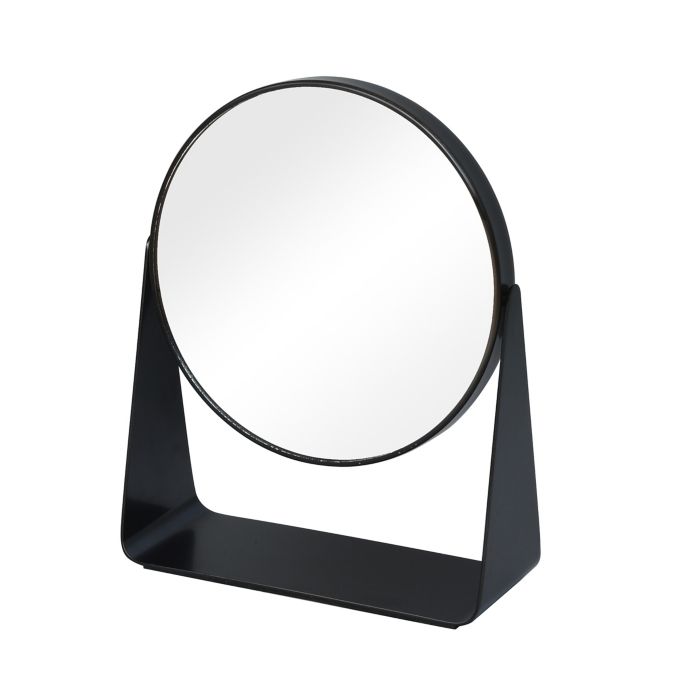 Espejo para tocador de acero laminado Lifestyle Home™ con aumento 5x color  negro mate