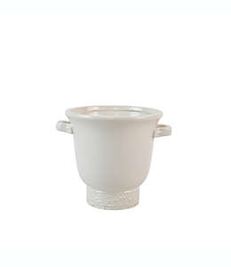 Maceta chica de cerámica Everhome™ forma de urna color blanco