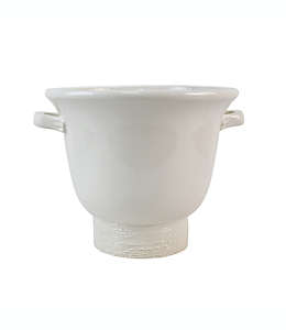 Maceta grande de cerámica Everhome™ forma de urna color blanco