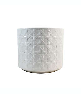 Maceta grande de cerámica Everhome™ con diseño texturizado color blanco